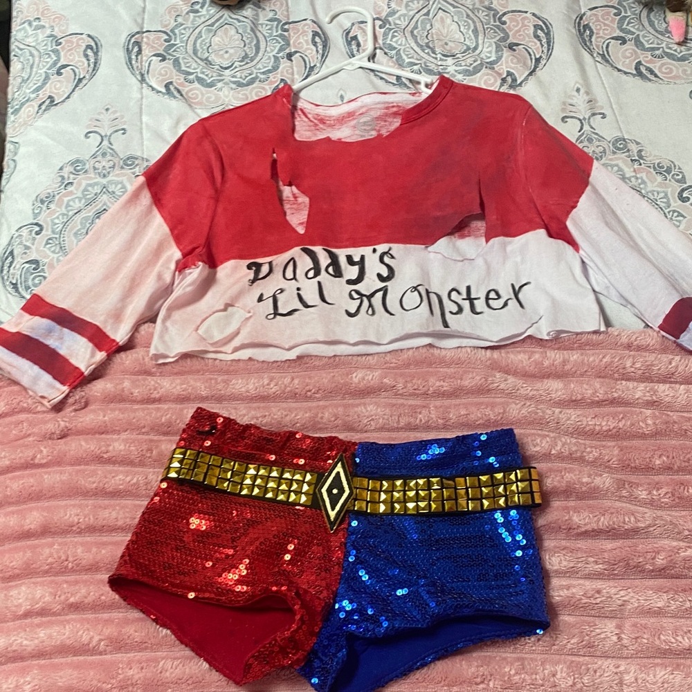 Harley Quinn Inspired Costume Set - Red and Blue